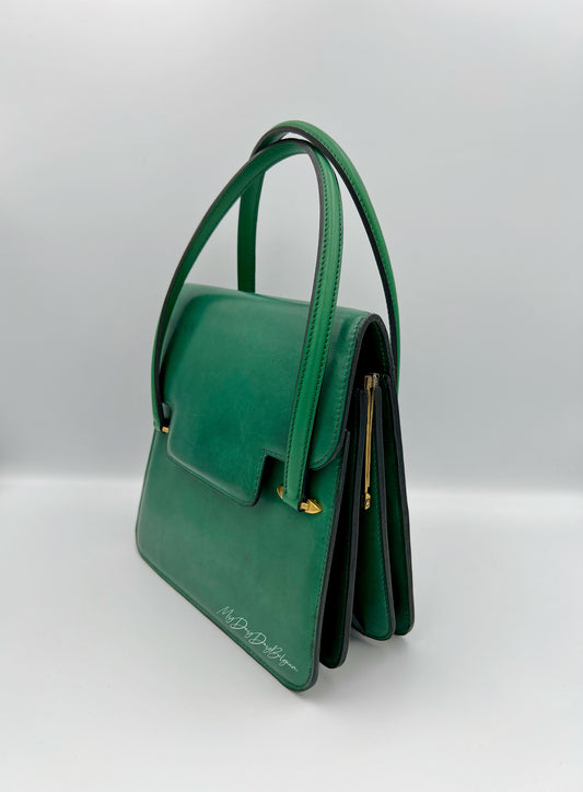 Delvaux vintage top handle green 1966