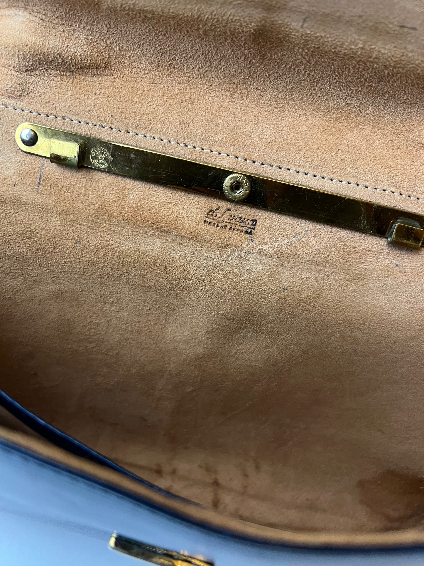 Delvaux vintage top handle handbag 1958 navy