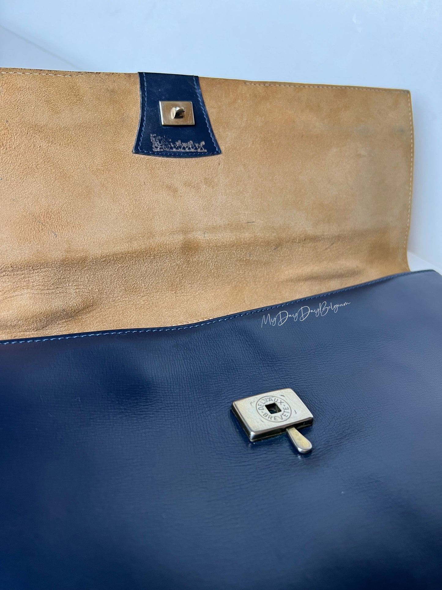 Delvaux vintage top handle handbag 1958 navy