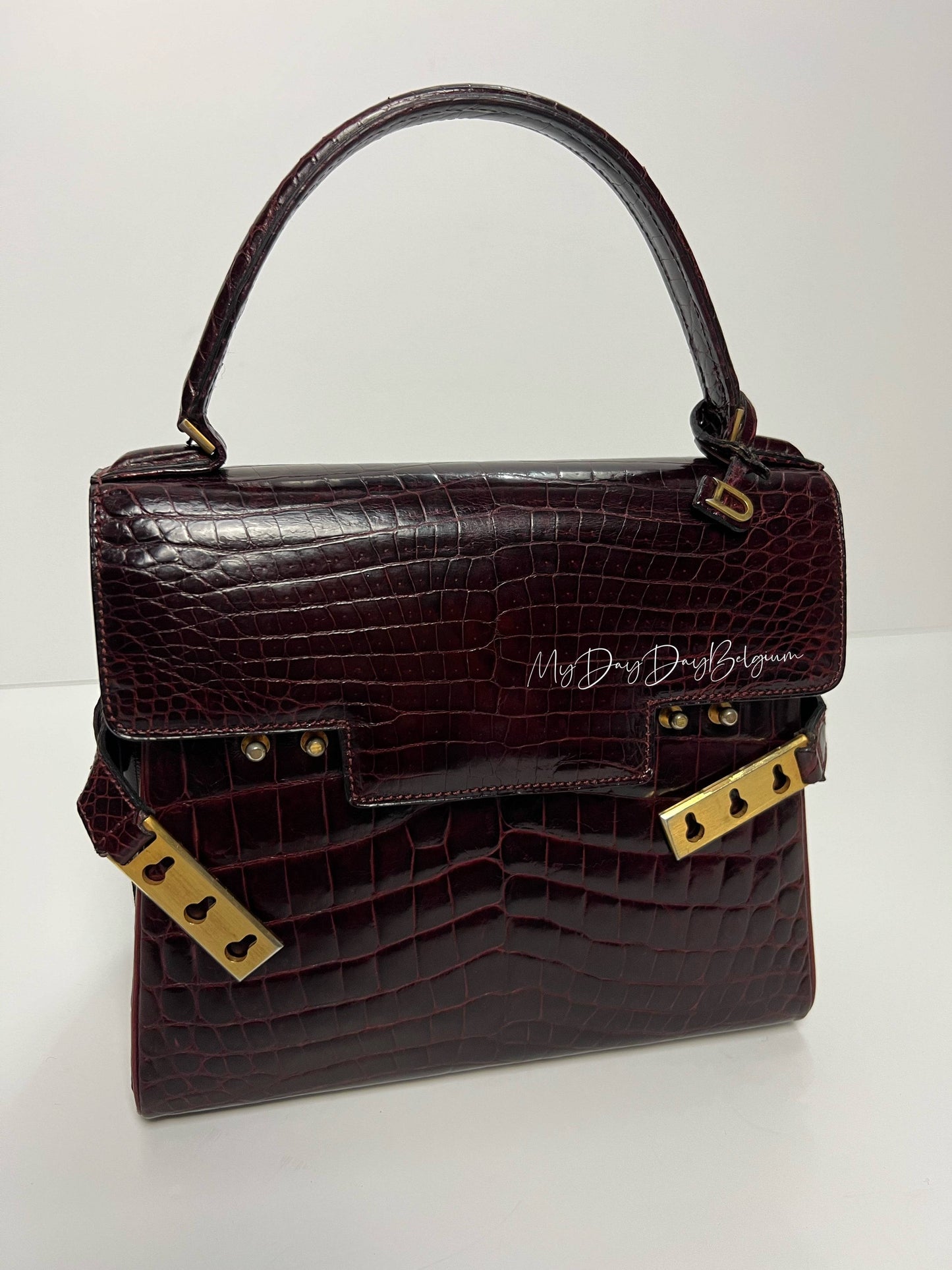Delvaux Tempête PM 1970s red alligator porosus
