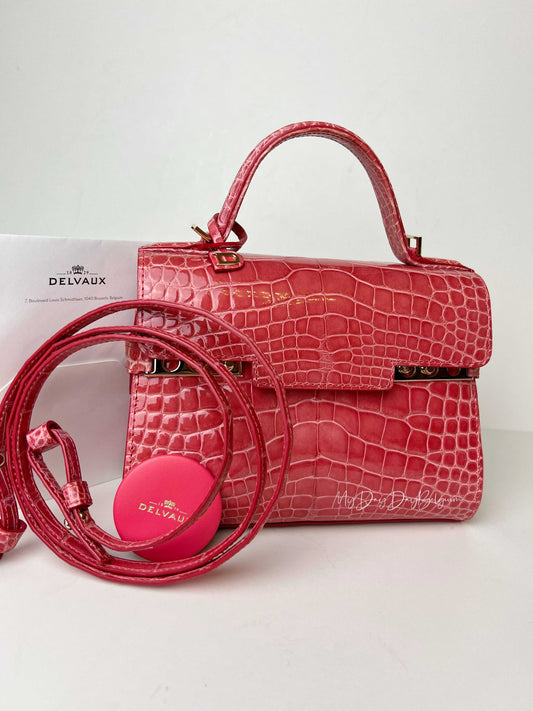 Delvaux Tempête mini 2017 pink alligator porosus