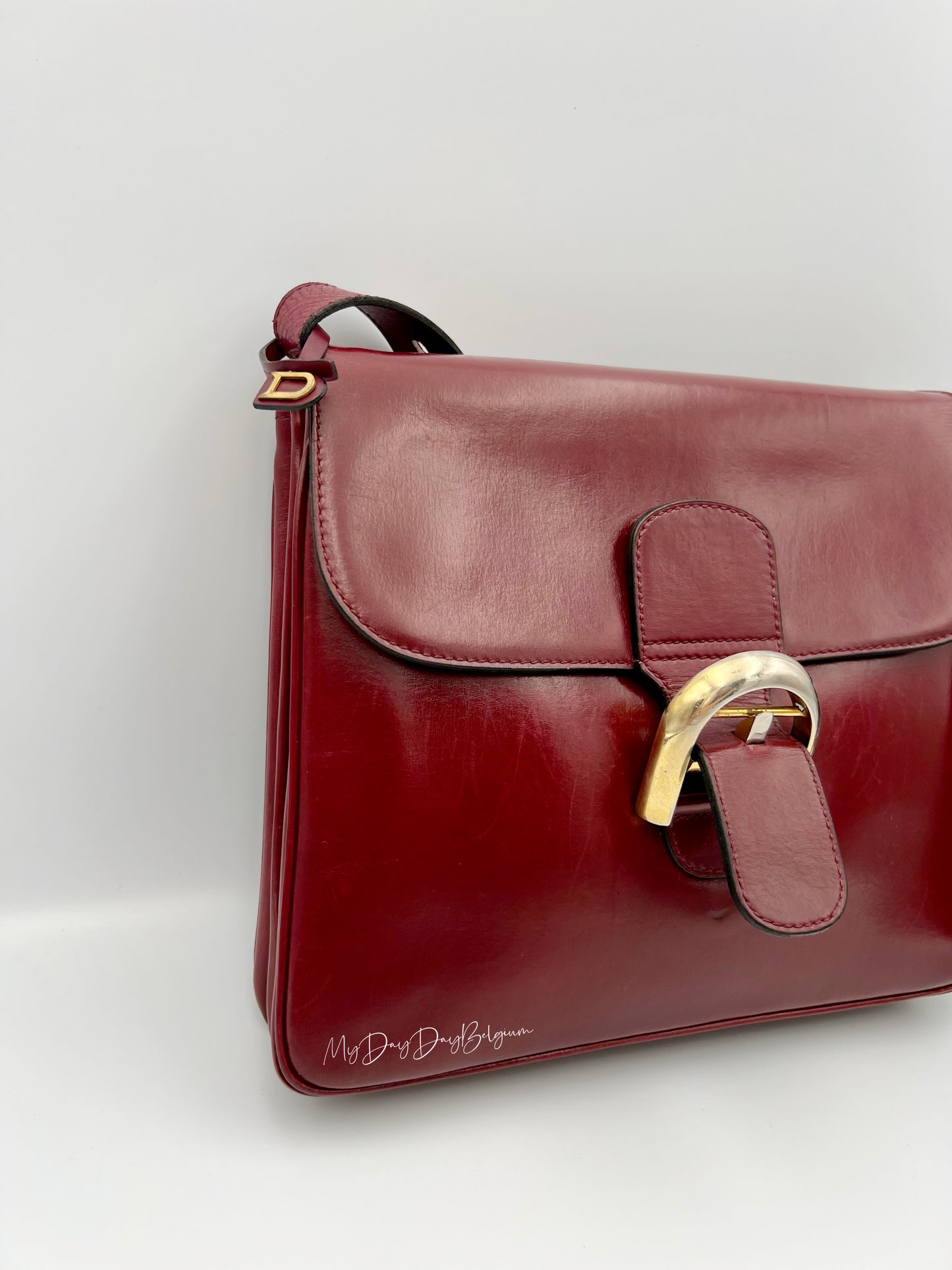 Delvaux Brillant Festival 1971 box calf leather in burgundy