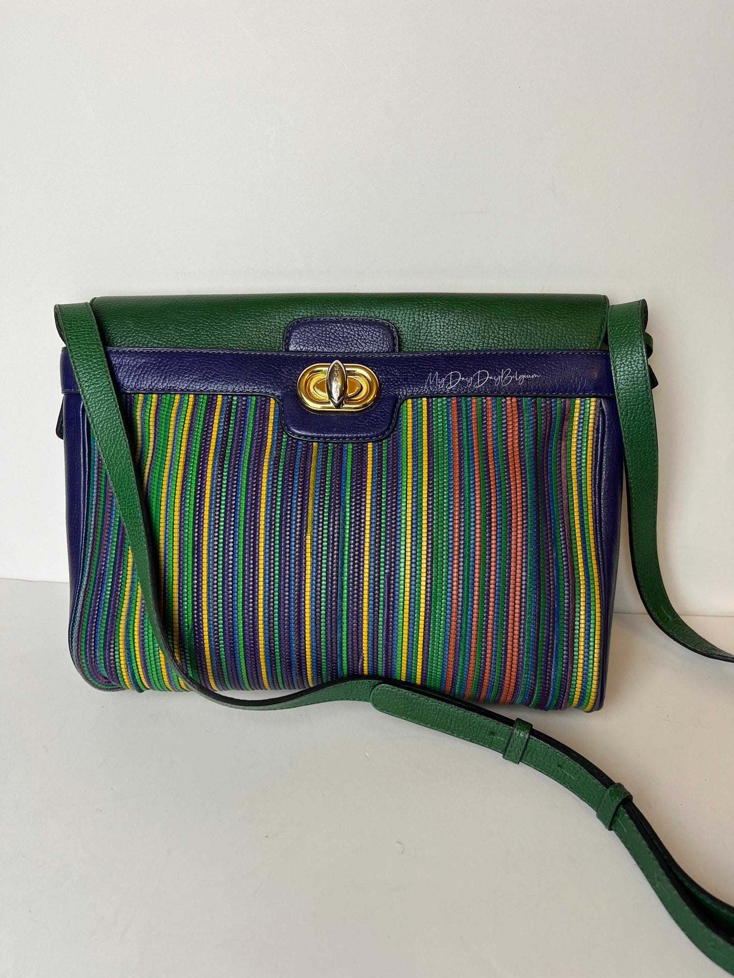 Delvaux Merlot toile de cuir shoulder/crossbody bag 1992