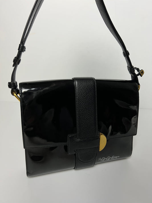 Delvaux vintage shoulder/crossbody patent leather bag 1988