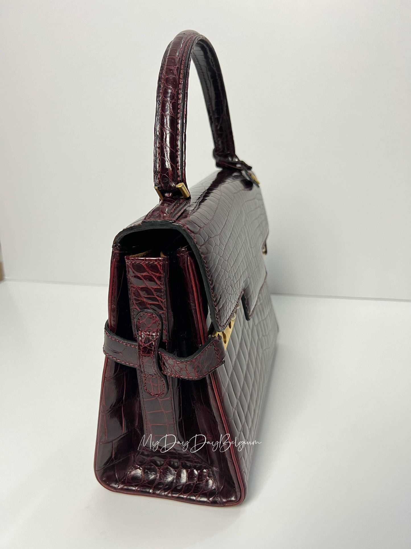 Delvaux Tempête PM 1970s red alligator porosus