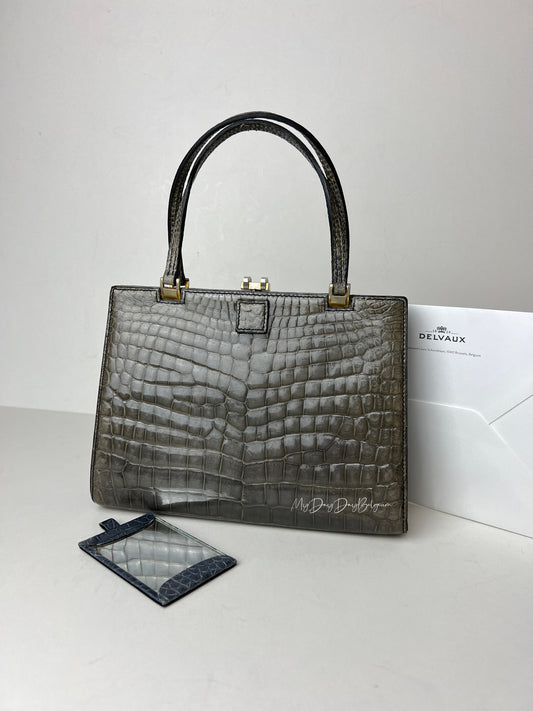 Delvaux 1966 vintage top handle baby crocodile