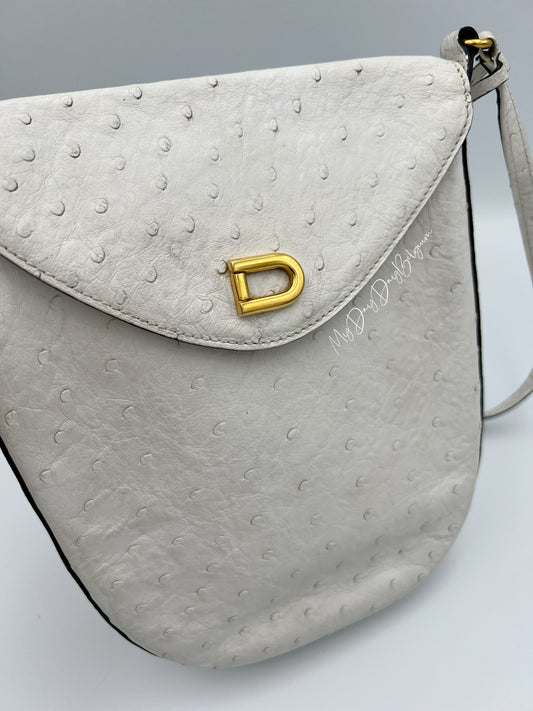 Vintage Delvaux ostrich crossbody 1980’s