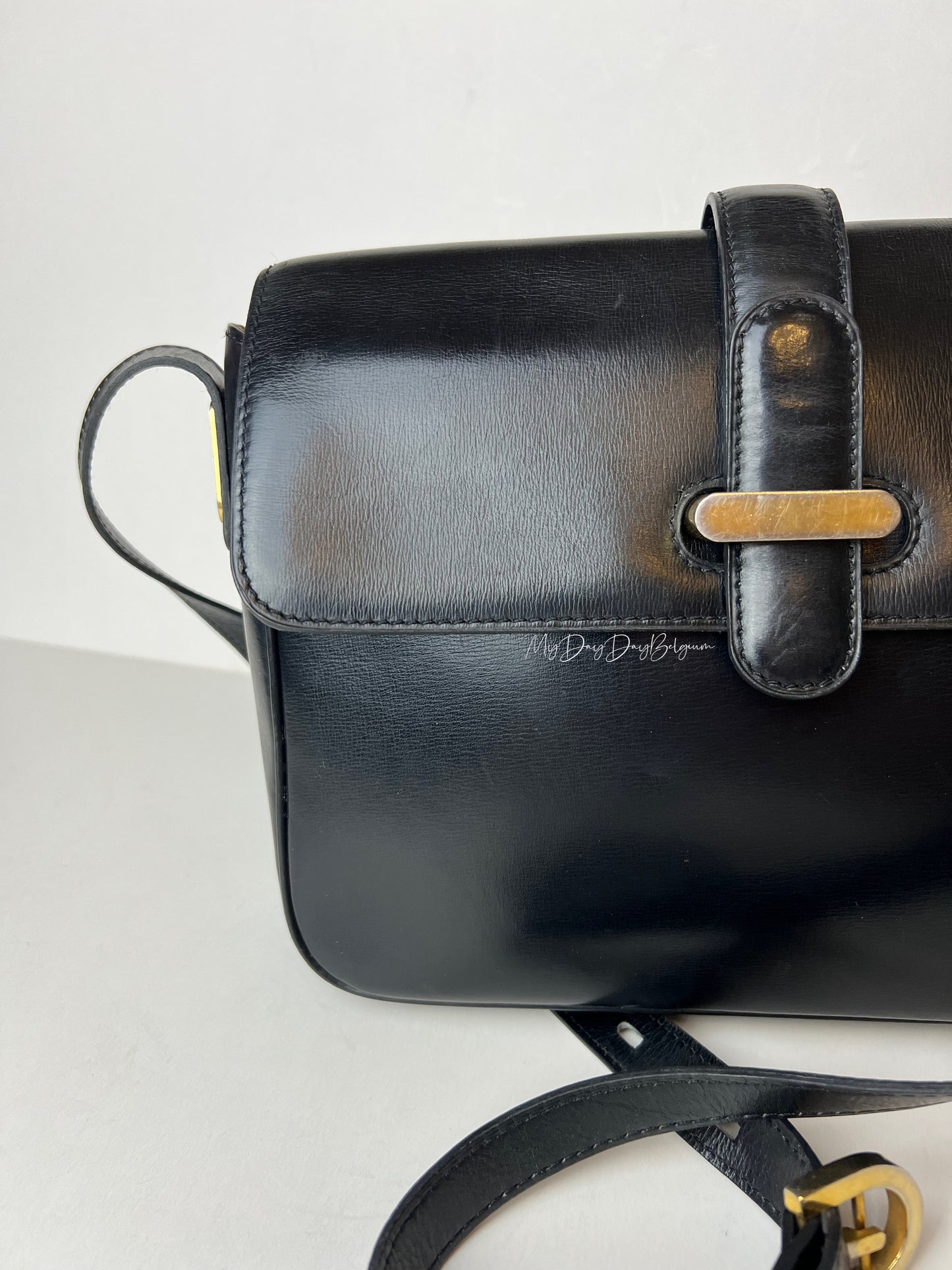 Delvaux Vintage Crossbody / Shoulder Bag Black 1980's