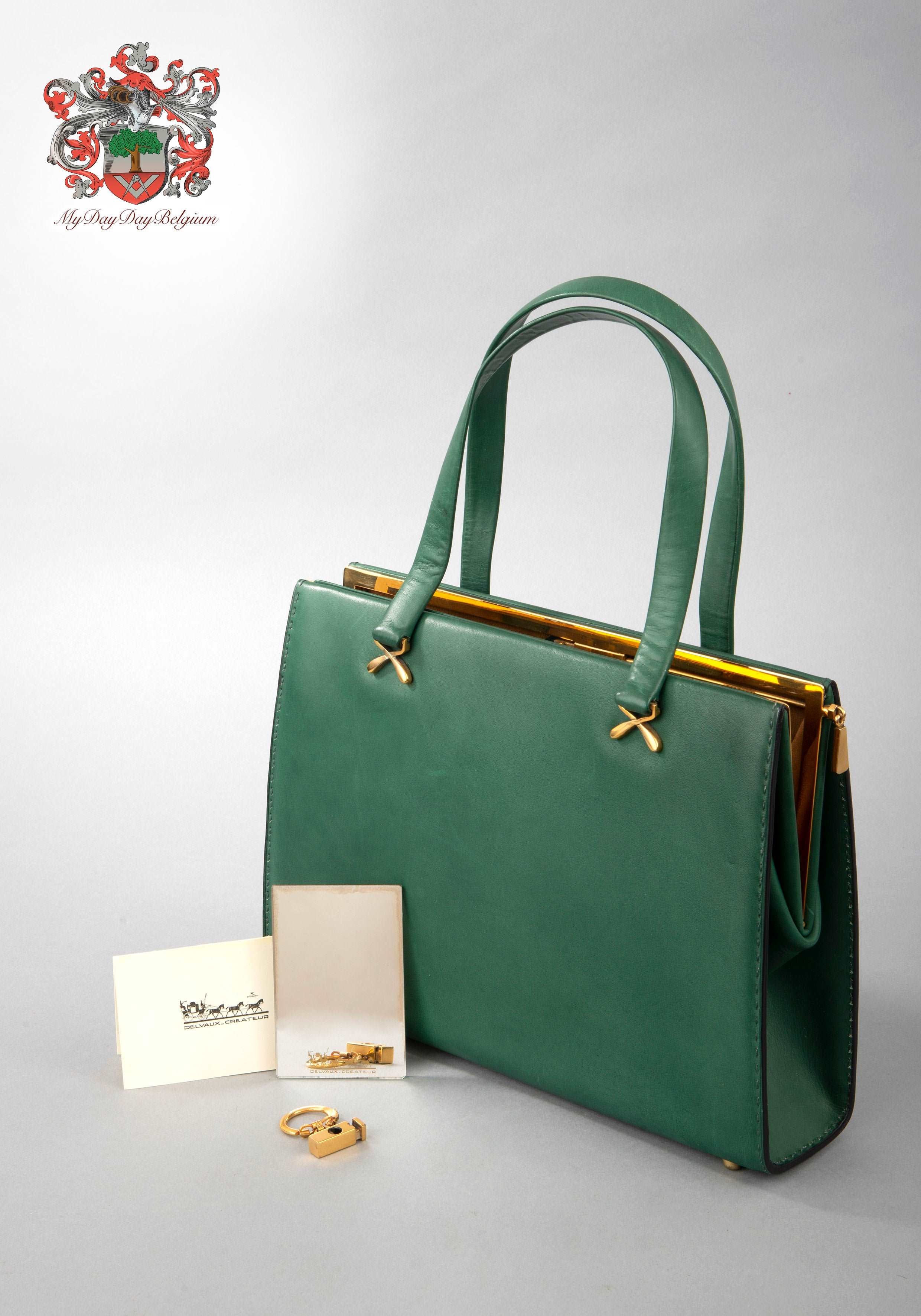 Delvaux Madame Shoulder Bag Patent Mini Green 134333235