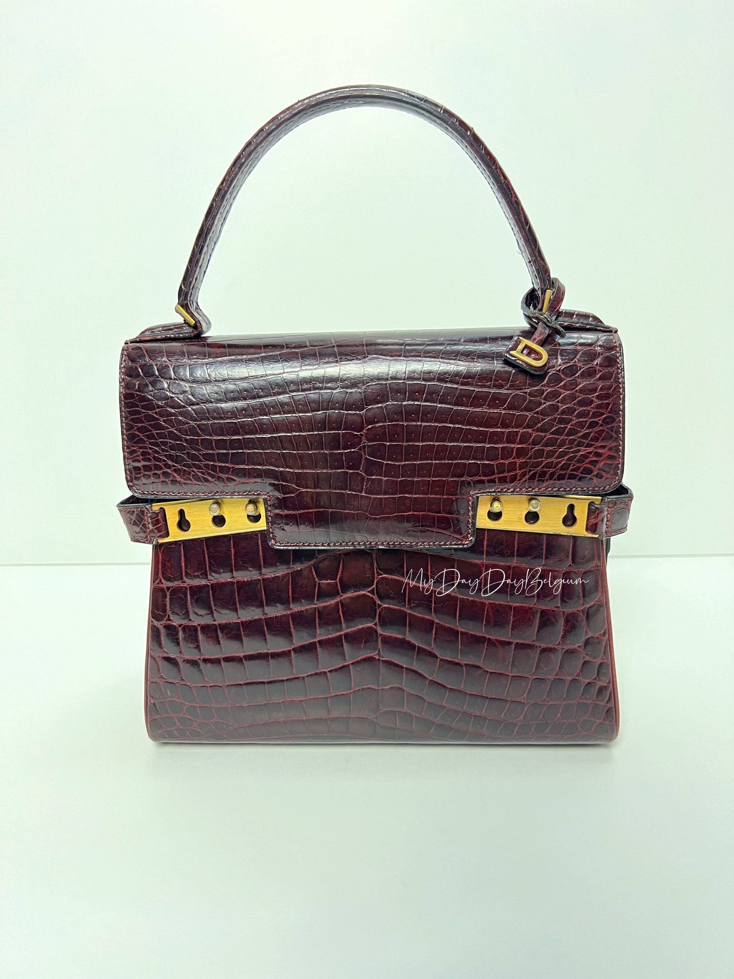 Delvaux Tempête PM 1970s red alligator porosus