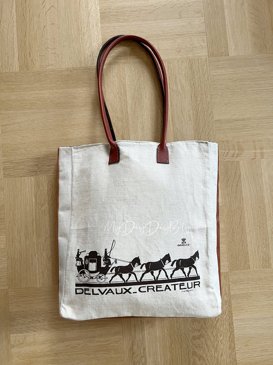 Upcycled Delvaux heritage Tote long handle - 2025 limited Pouliche collection