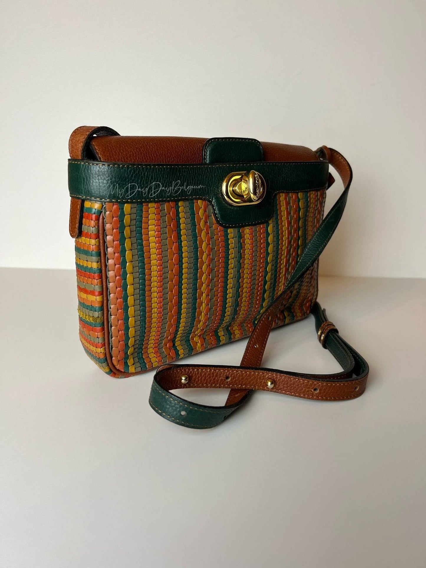 Delvaux vintage toile de cuir shoulder/crossbody bag 1992