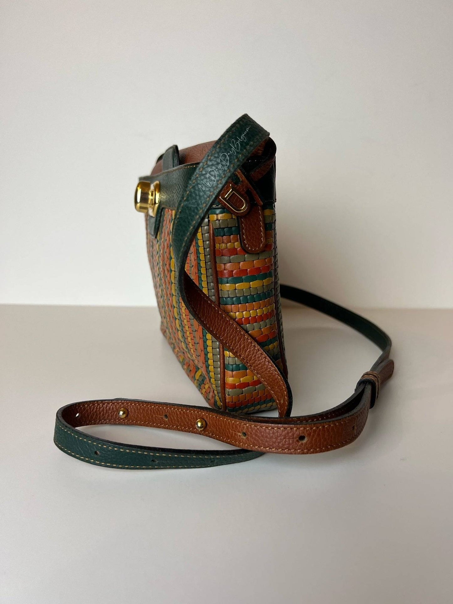 Delvaux vintage toile de cuir shoulder/crossbody bag 1992