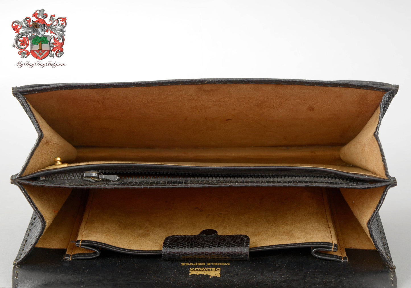 Delvaux vintage top handle handbag in lizard leather 1974