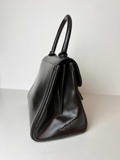 Delvaux Brillant Top Handle Brown 1970's