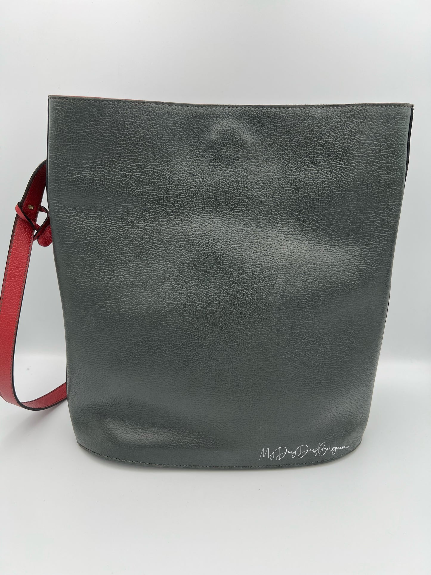 Vintage Delvaux work and bucket bag 1993 in dual colour green and red