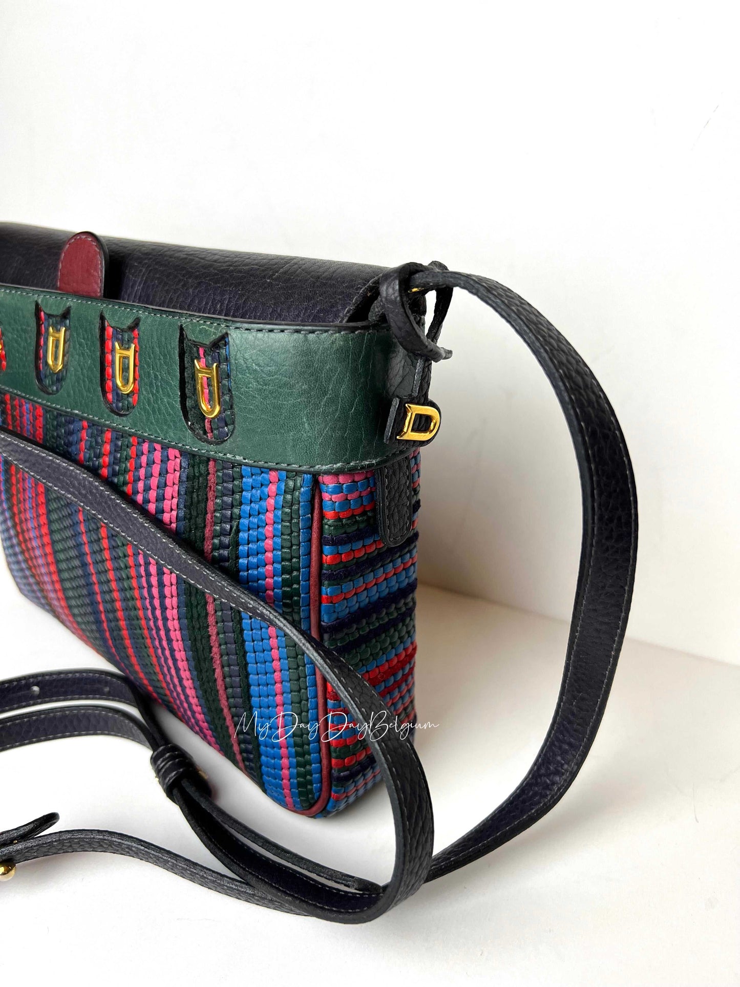 Delvaux Gamay vintage shoulder/crossbody bag 1989 green multicoloured