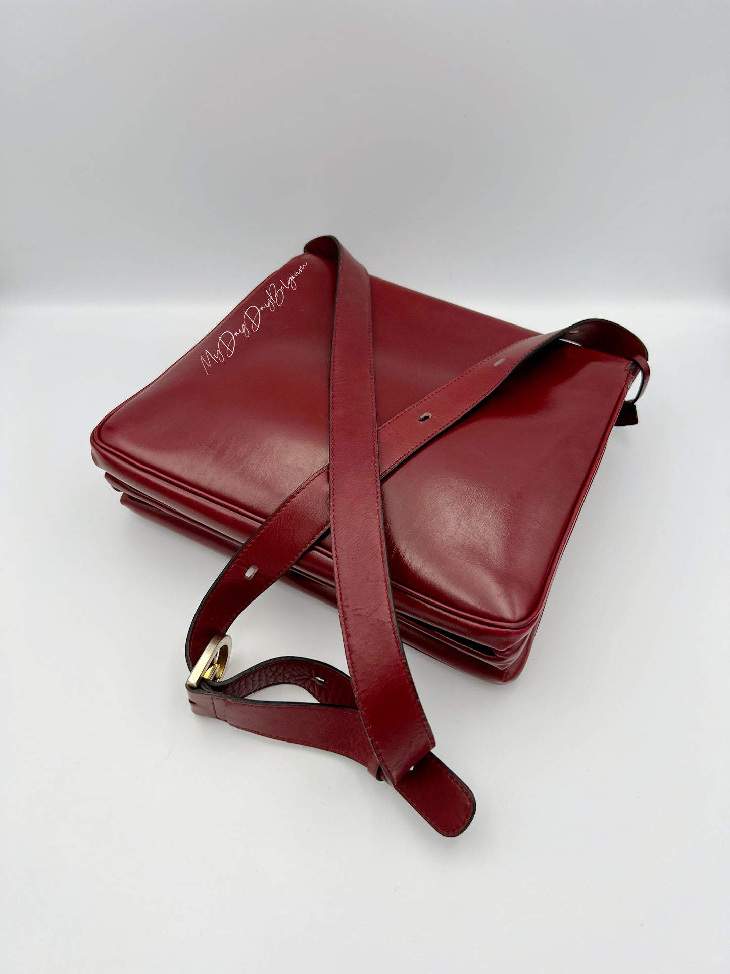 Delvaux Brillant Festival 1971 box calf leather in burgundy