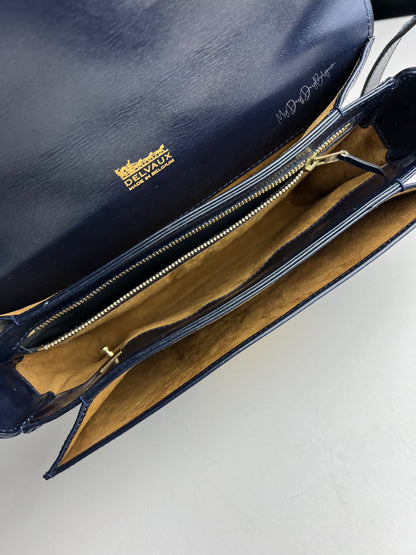 Delvaux Bourgogne Crossbody / Shoulder Bag Navy Blue 1976