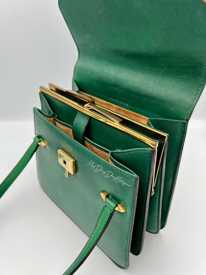 Delvaux vintage top handle green 1966