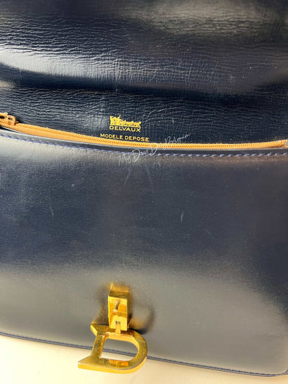 Delvaux Vintage Crossbody / Shoulder Bag Navy Blue 1972