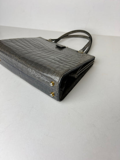 Delvaux 1966 vintage top handle baby crocodile