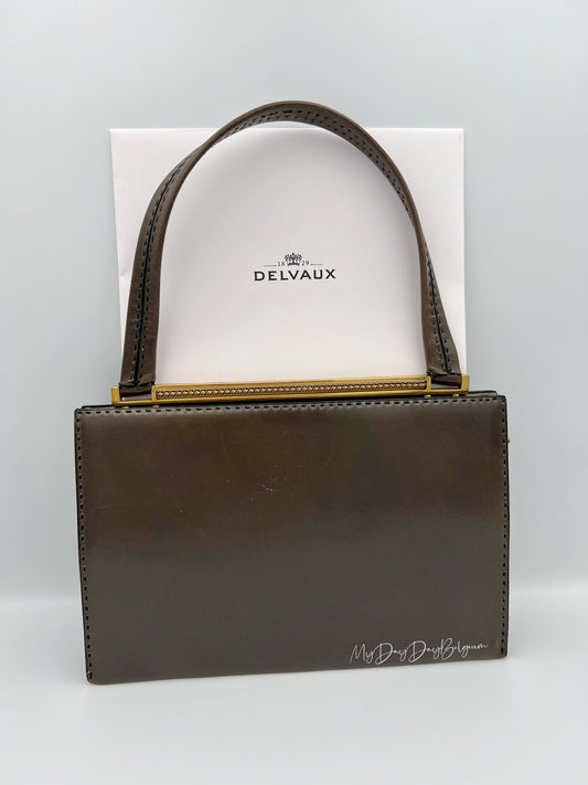 Vintage Delvaux top handle 1969 grey