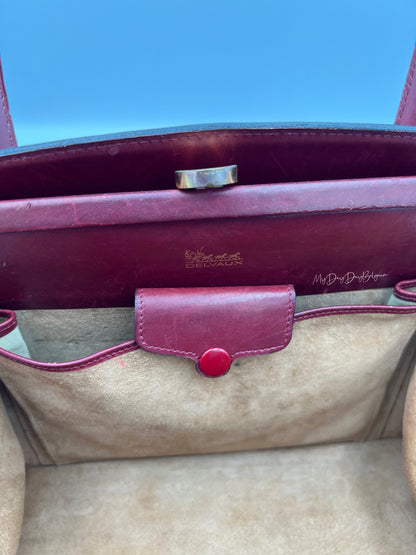Delvaux Vintage Top Handle Bag burgundy box calf 1967