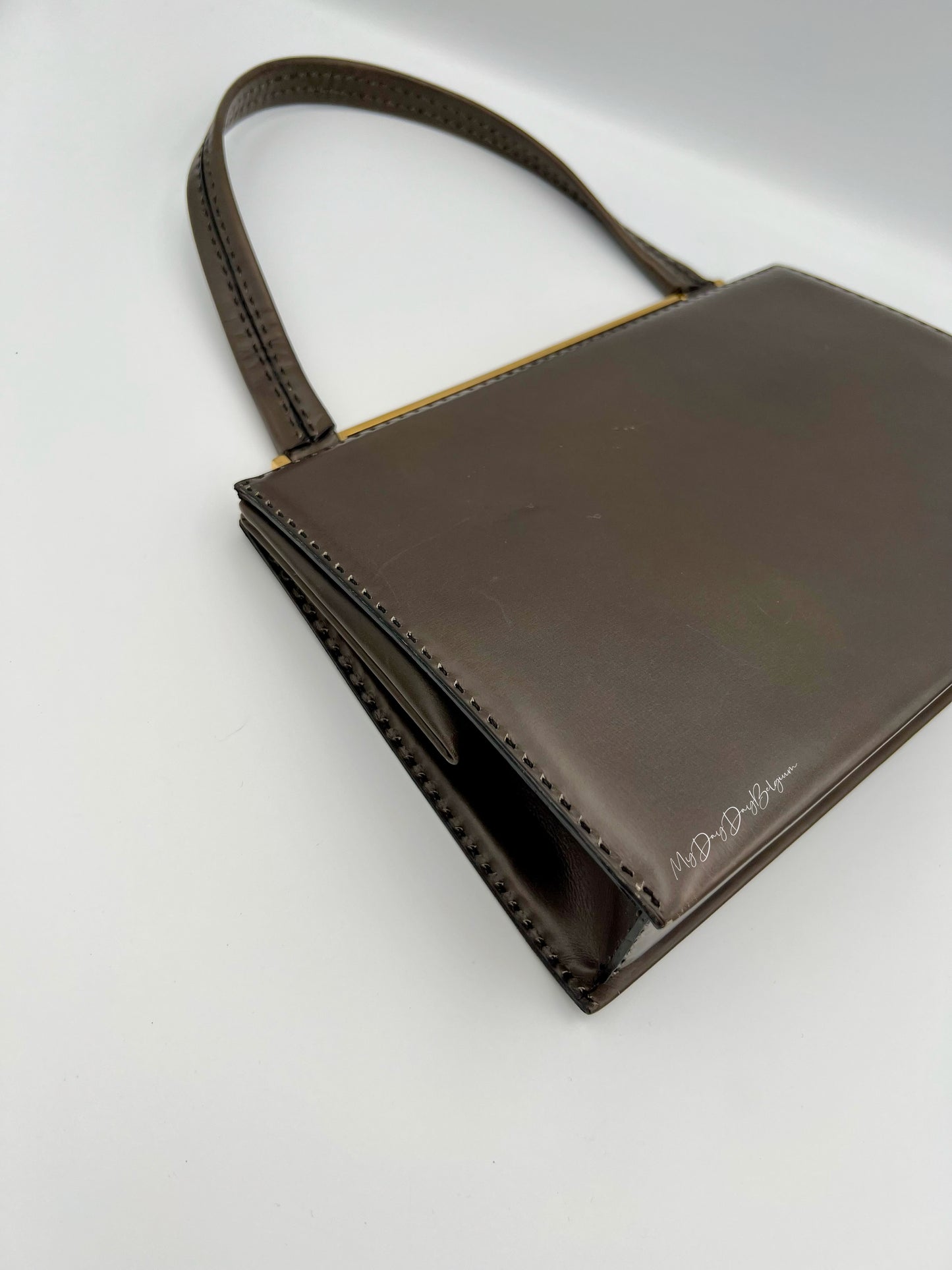 Vintage Delvaux top handle 1969 grey