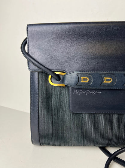 Delvaux Vintage Crossbody / Shoulder Bag Black Grey 1990's