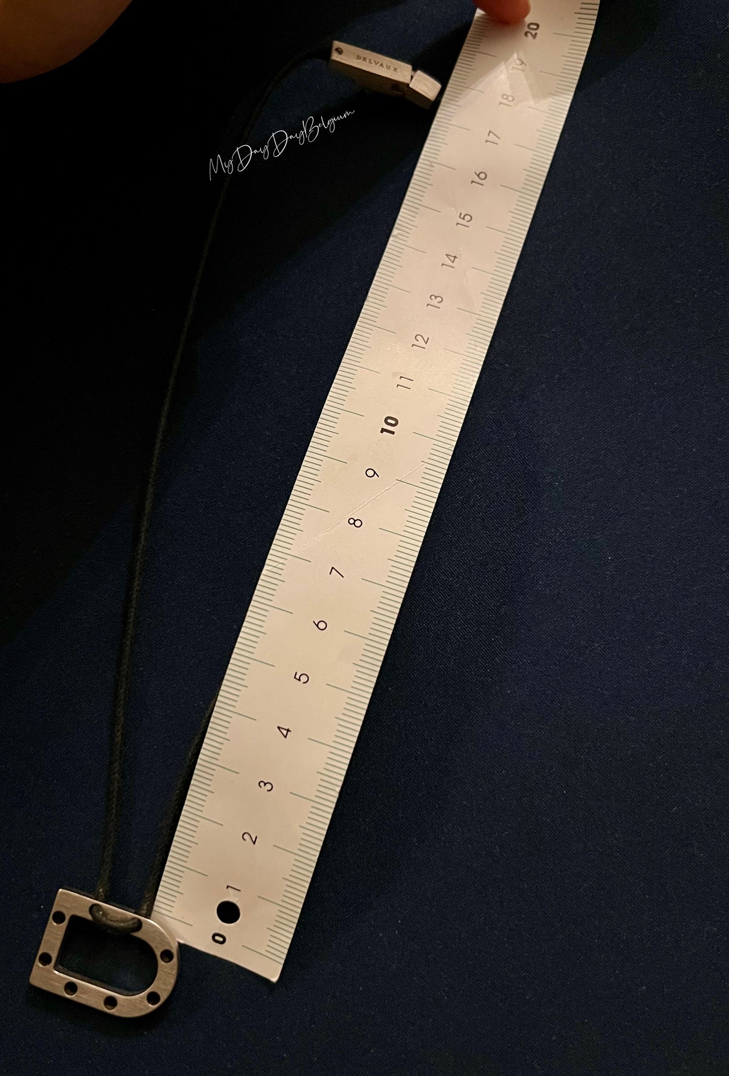Delvaux  "D" leather necklace - early 2000s