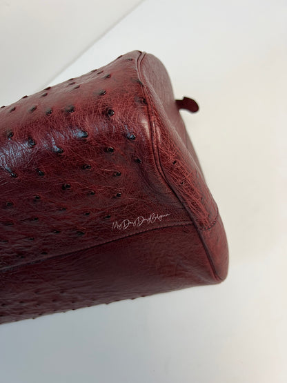 Delvaux Vintage Top Handle "Doctor Bag" Burgundy Red 1980's