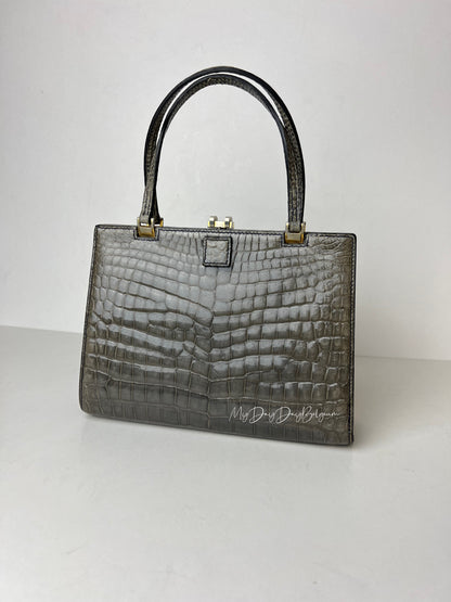 Delvaux 1966 vintage top handle baby crocodile
