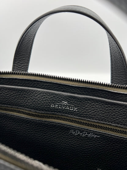Delvaux bowler porte document - khaki black taurillon leather 2019