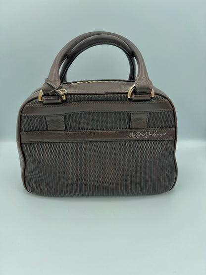 Delvaux Parole top handle bag in brown toile de cuir 1990's