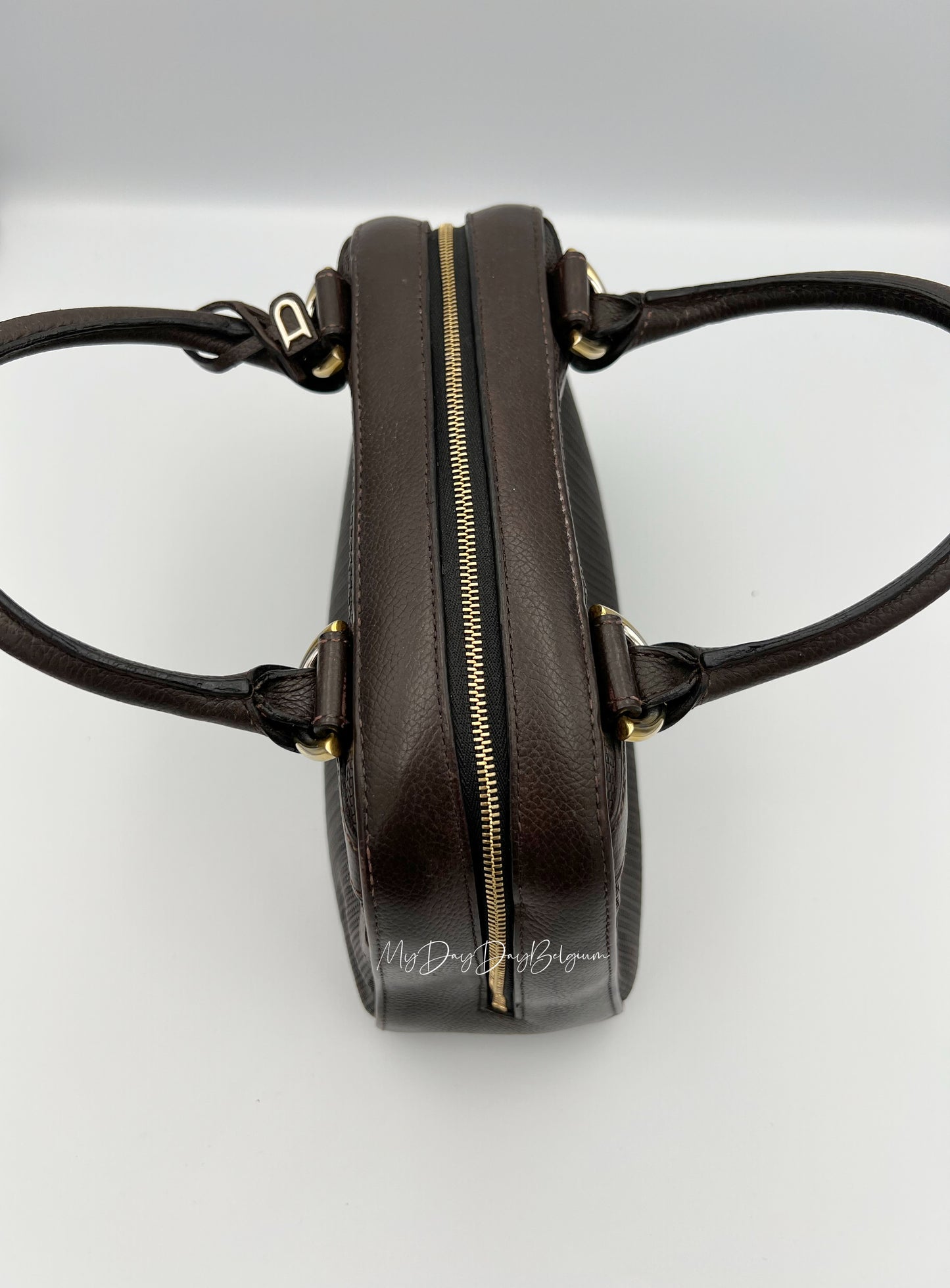 Delvaux Parole top handle bag in brown toile de cuir 1990's