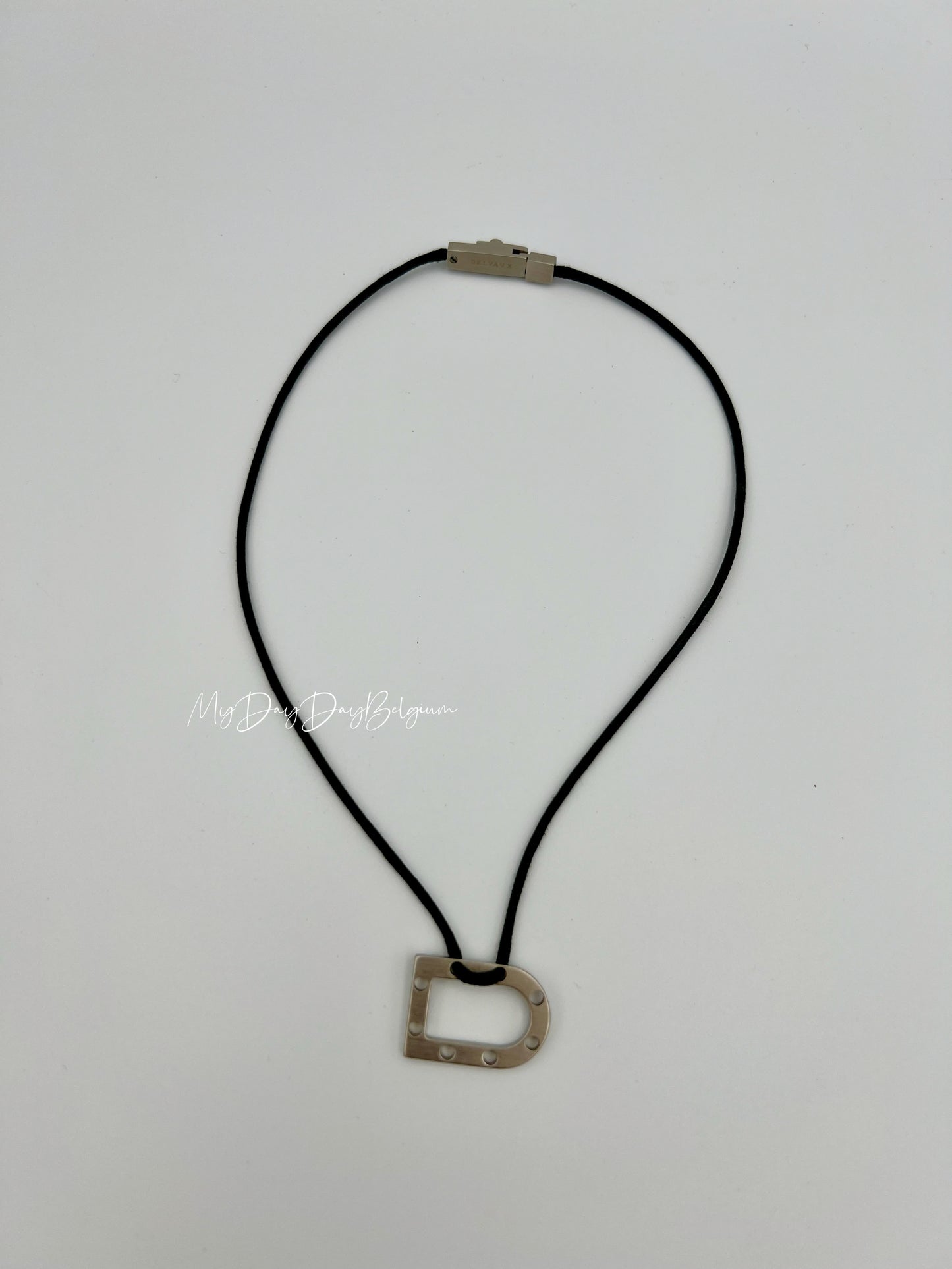 Delvaux  "D" leather necklace - early 2000s