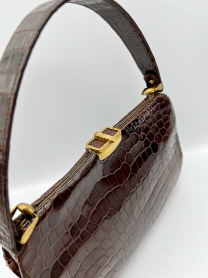 Vintage Delvaux exotic top handle 1954
