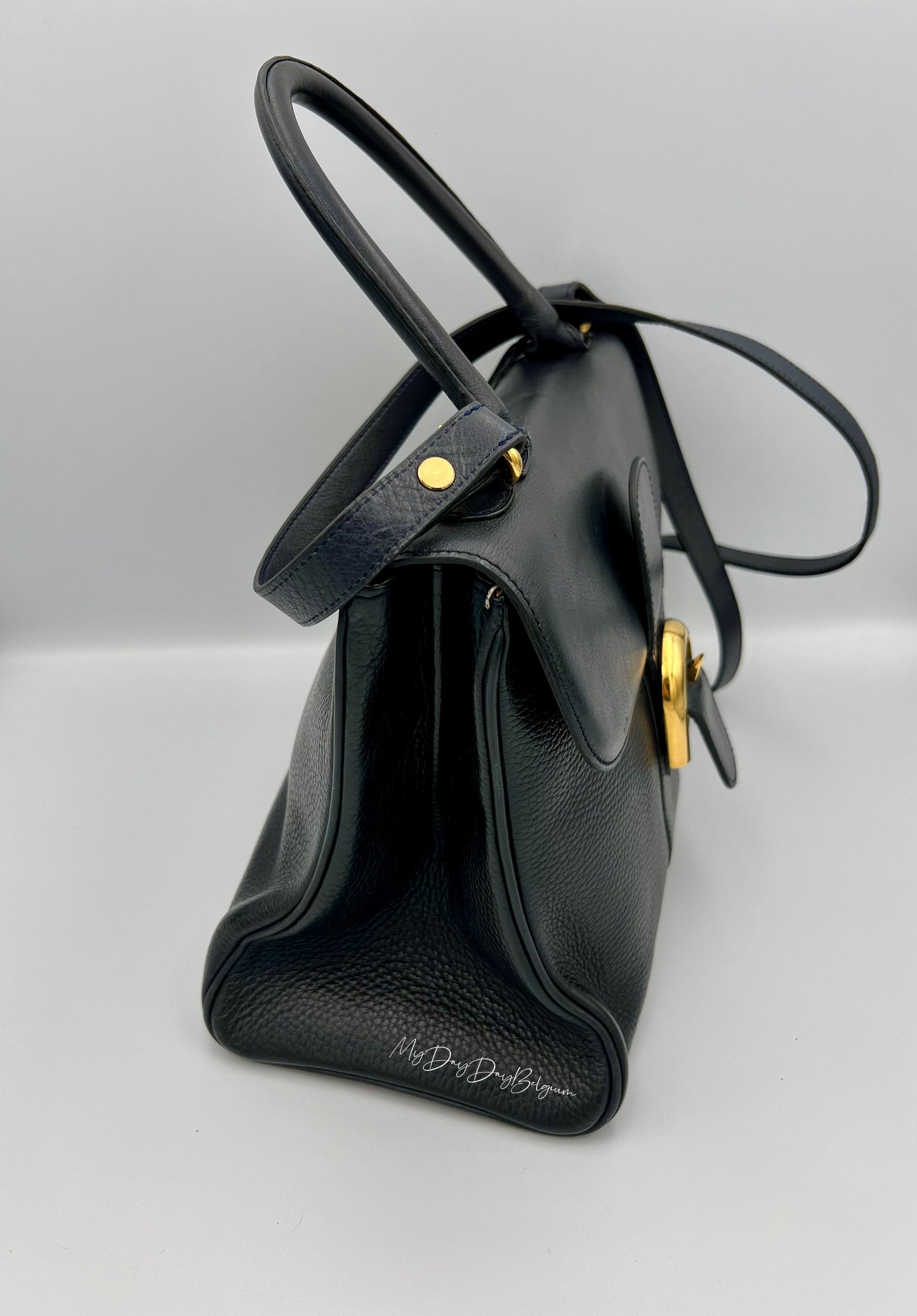 Delvaux Brillant MM in navy 1990’s