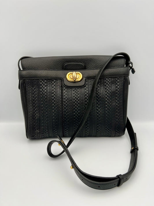 Delvaux Merlot toile de cuir shoulder/crossbody bag MM 1992