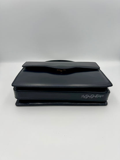 Vintage Delvaux top handle box calf 1967 navy