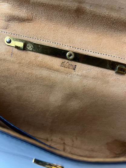 Delvaux Vintage Top Handle Navy Blue 1958