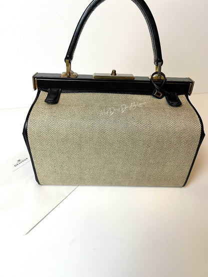 Delvaux Vintage "Doctor Bag" Top Handle Black 1962