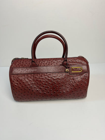 Delvaux Vintage Top Handle "Doctor Bag" Burgundy Red 1980's