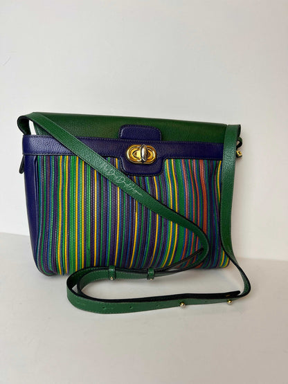 Delvaux Merlot Crossbody / Shoulder Bag Green - Multicolour 1992