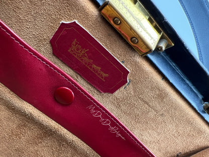 Vintage Delvaux top handle burgundy doctor bag 1962