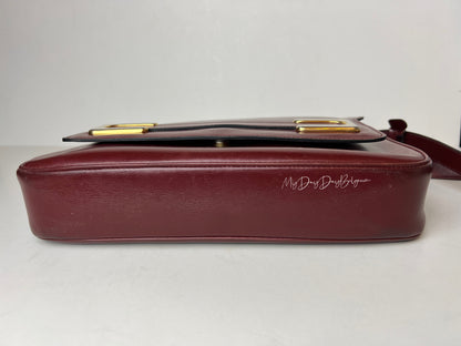 Delvaux Vintage Crossbody / Shoulder Bag Burgundy Red 1980's