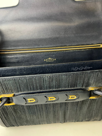 Delvaux Vintage Crossbody / Shoulder Bag Black Grey 1990's
