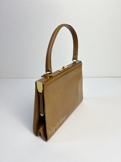 Delvaux Vintage Top Handle Camel 1965