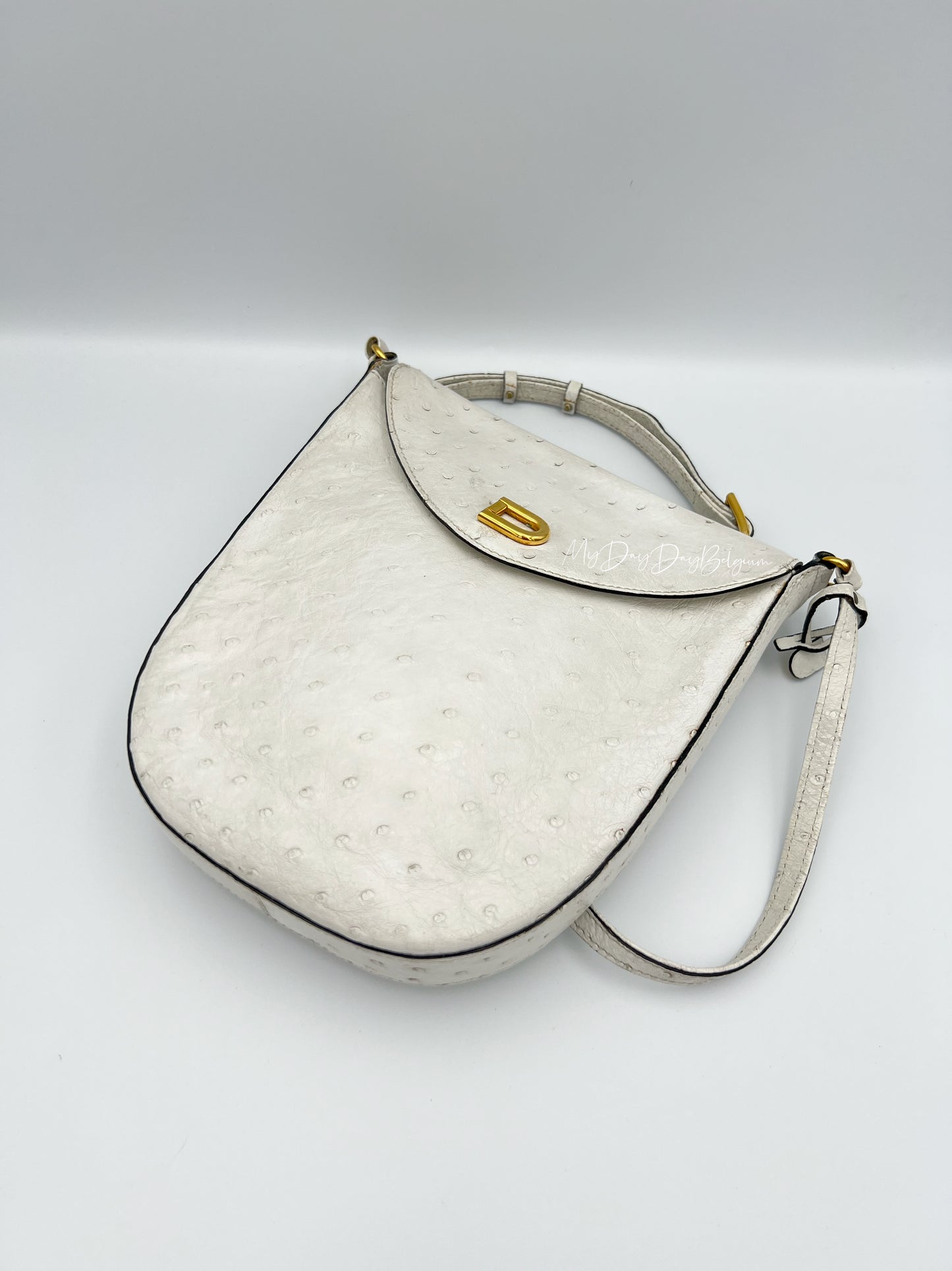 Vintage Delvaux ostrich crossbody 1980’s